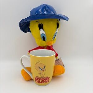 Looney Tunes Tweety Bird Plush & “Before/After Coffee” Mug Bundle